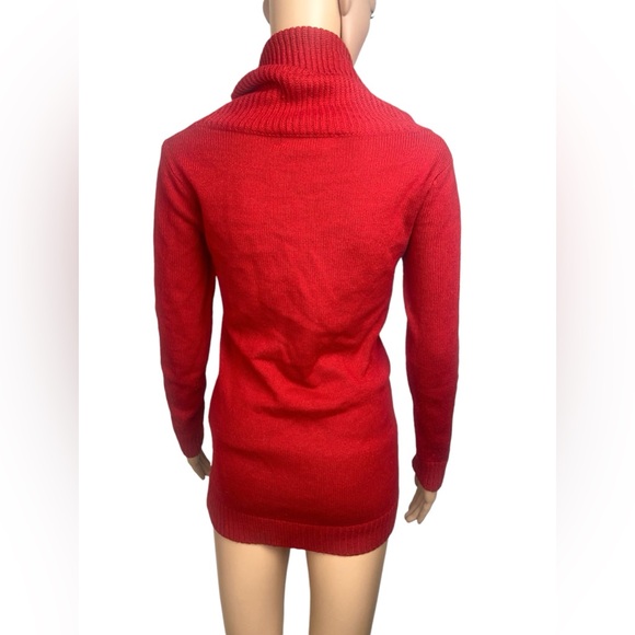 Forever 21 Red Cowlneck Long Sleeve Women’s Sweater Slim Fit Size Small - Picture 5 of 10
